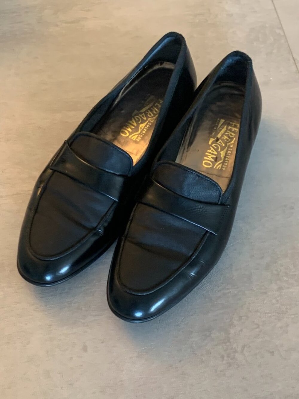 Salvatore Ferragamo Black Tuxedo Loafers Formal Dress Shoes 9.5D